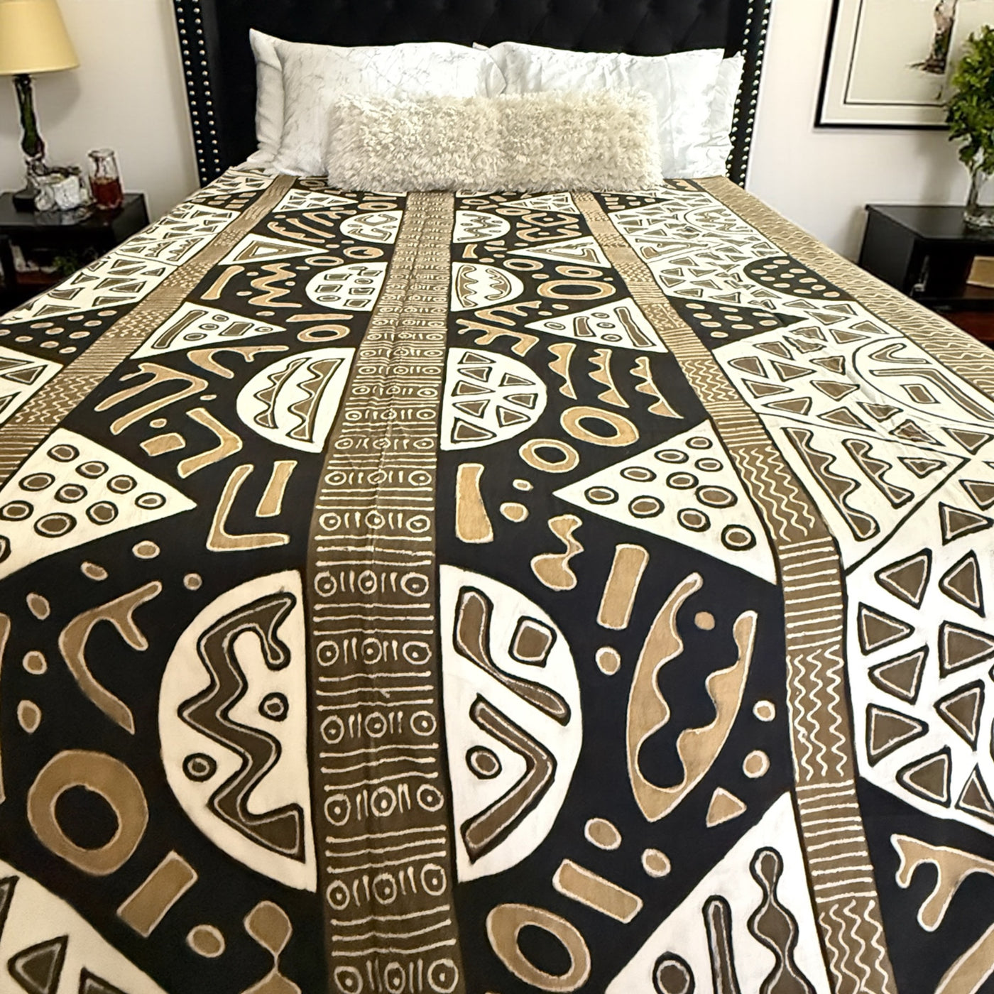 Nomad Dunes Mudcloth Blanket – 120” x 93”