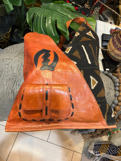 Handmade Mali Mudcloth Leather Crossbody Shoulder Bag