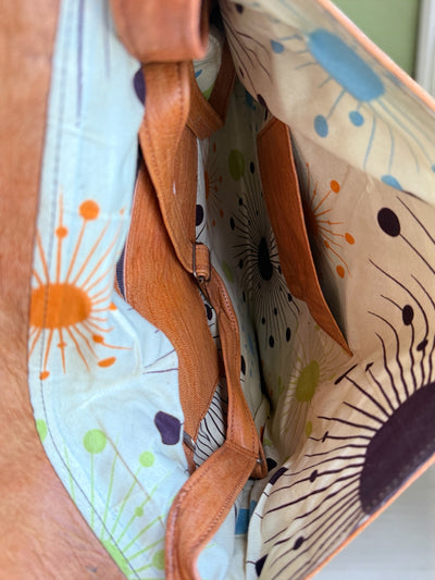 Desert Horizon Leather Shoulder Bag – Handmade in Mali (17x16)