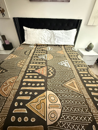 Tribal Earth Mudcloth Blanket – 120” x 93”