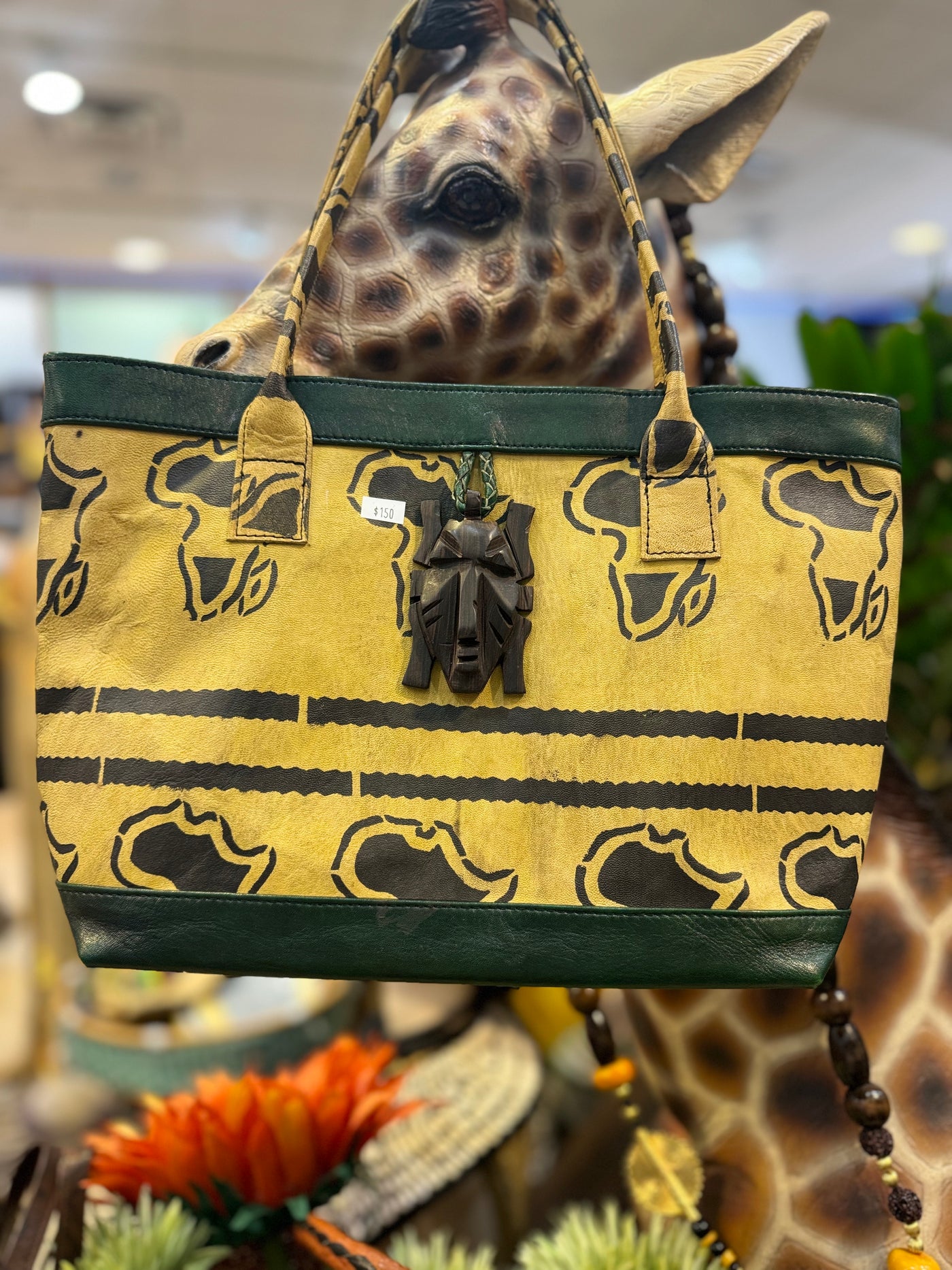 African Elegance: Unique Mali Leather Tote Bag