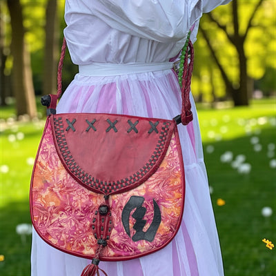 Mali Sunsets: Limited Edition Leather Messenger Bag 13”X14”