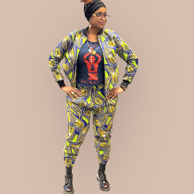 Vibrant African Print Jogging Set – Unisex Style, Bold & Comfortable