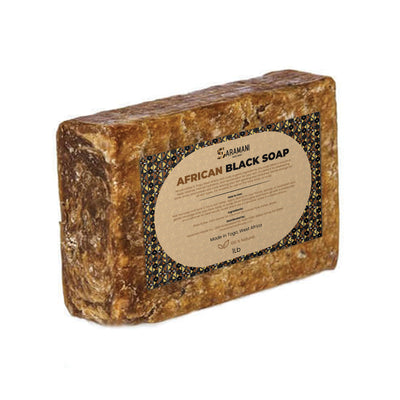 African Black Soap with Exfoliating African Shower Net – Natural Organic Soap for Acne, Scars, and Skin Care – Deep Cleansing and Hydrating, Handmade in West Africa – 1 lb (16oz)