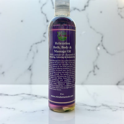 Relaxation Bath, Body & Massage Oil – Lavender & Chamomile | Calming, Moisturizing, Aromatherapy