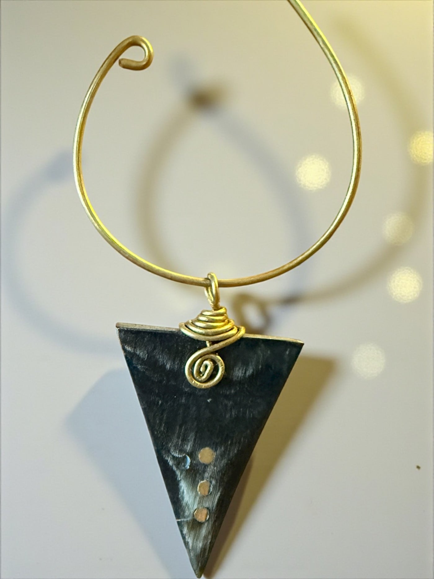 Imara Triangle Horn Earrings – Handcrafted Kenyan Brass & Horn Design