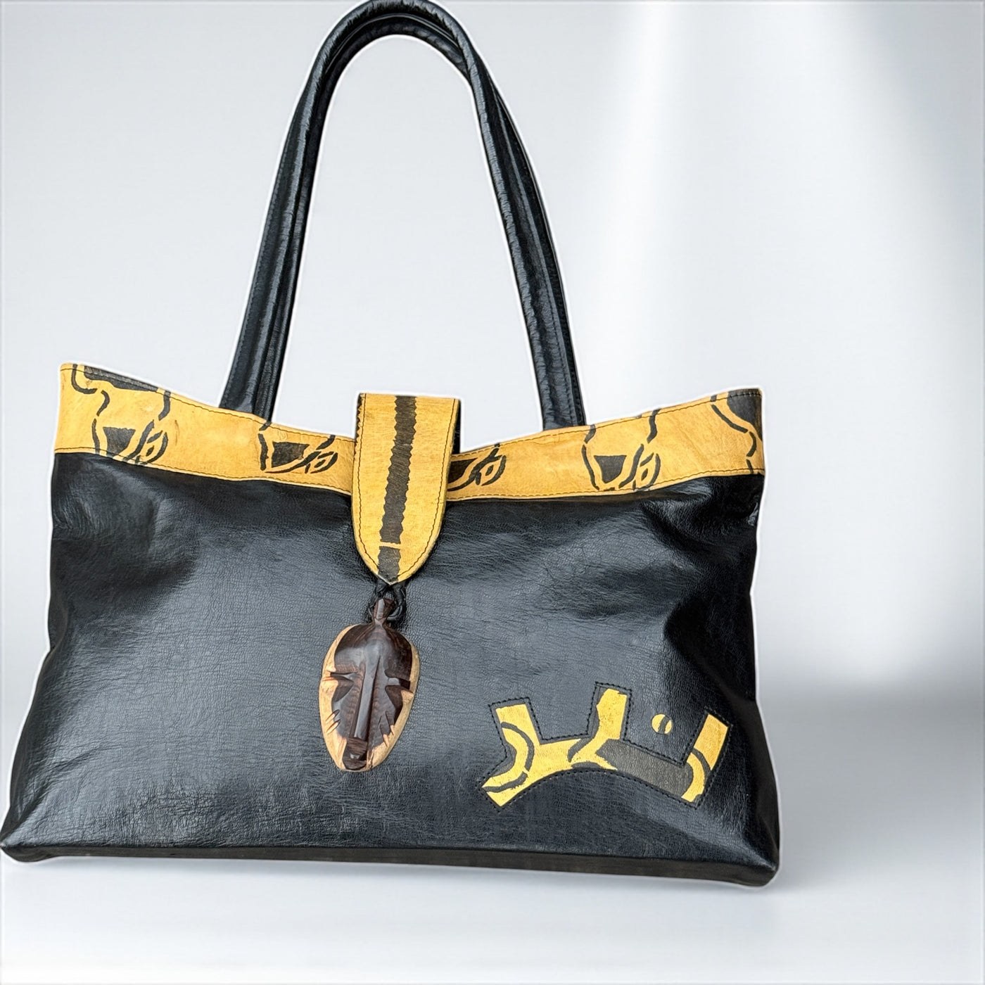 African Elegance: Unique Mali Leather Tote Bag