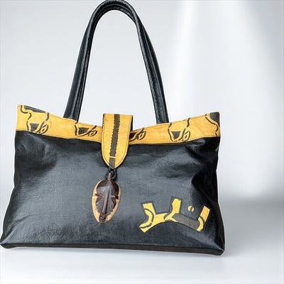African Elegance: Unique Mali Leather Tote Bag