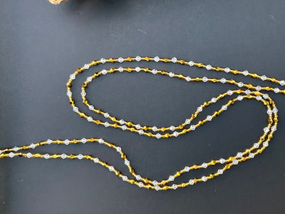 Accra Crystal Elegance Gold And Clear Waistbeads 41 Inches