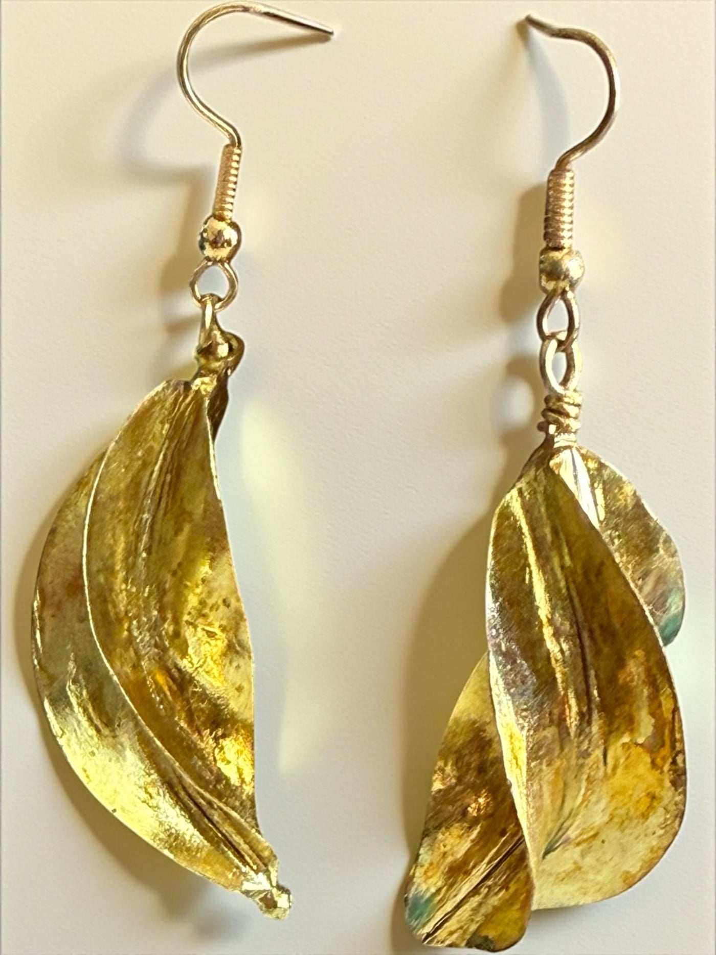 Saramani “Fulani Twirl Leaf” Earrings – 1.5 Inch Handcrafted Brass Elegance