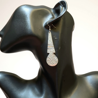 Camel Footprint Tuareg Earrings – Lightweight Aluminum Tribal Design