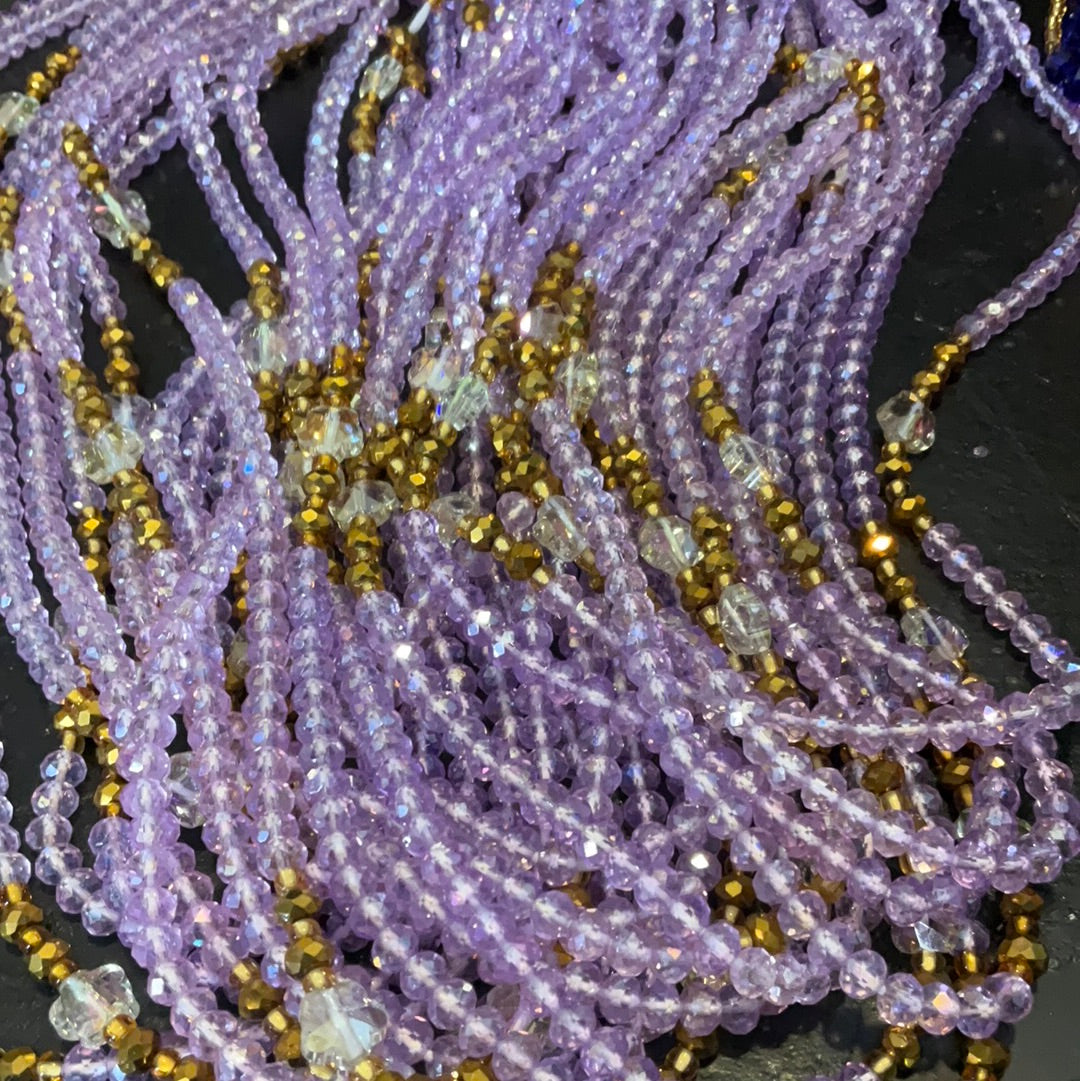 Lavender Crystals Waistbeads