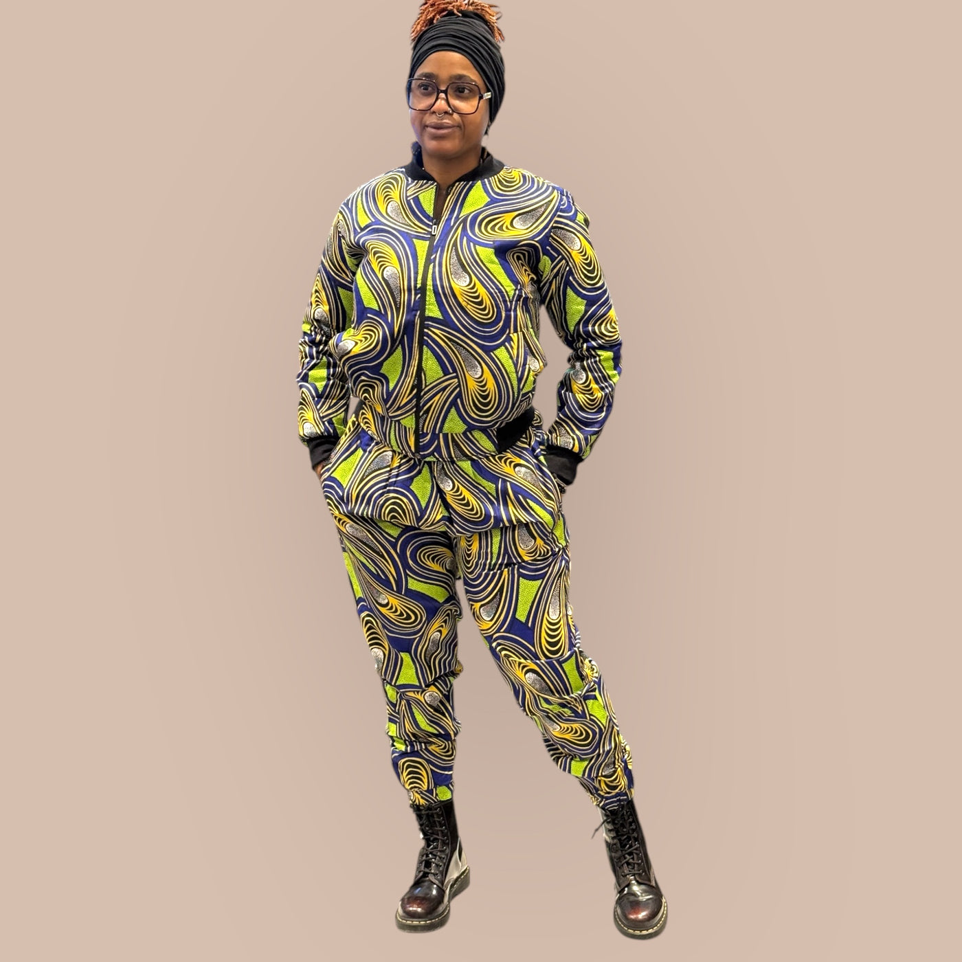 Vibrant African Print Jogging Set – Unisex Style, Bold & Comfortable