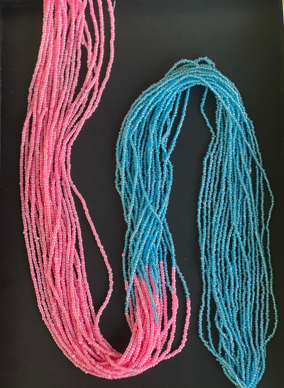 Multi Color Twenty Strands Pink Blue Waistbeads (Wholesale)