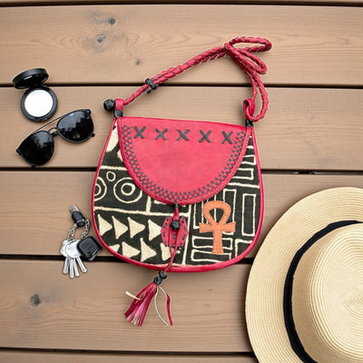 Mali Sunsets: Limited Edition Leather Messenger Bag 13”X14”