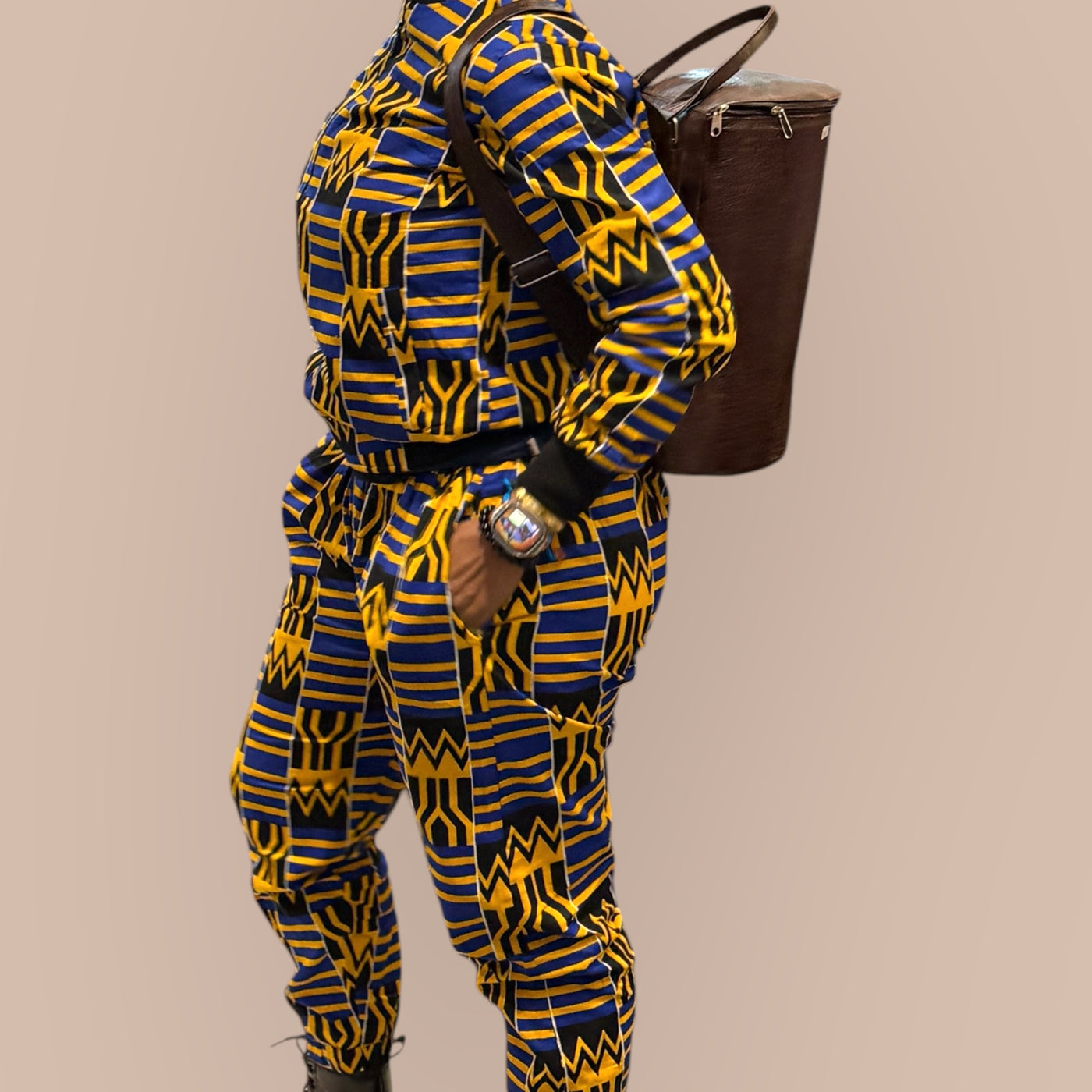 Vibrant African Print Jogging Set – Unisex Style, Bold & Comfortable