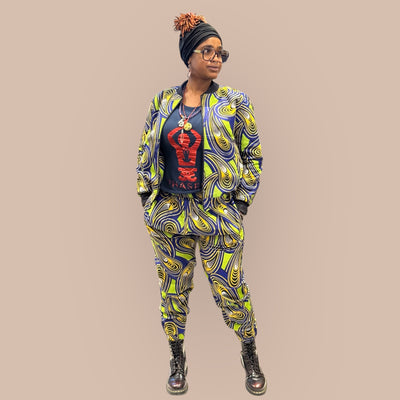 Vibrant African Print Jogging Set – Unisex Style, Bold & Comfortable