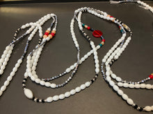 Load image into Gallery viewer, Hadiza (Gift) White Silver And Red Waistbeads
