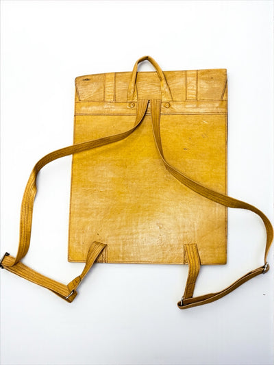 Ankh Heritage Leather & Indigo Backpack – Handmade in Mali (16x13x3 in)