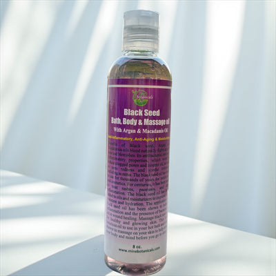 Black Seed Bath, Body & Massage Oil – With Argan, Macadamia, Moringa & Aloe Vera | Anti-Aging, Moisturizing & Soothing Skin Care