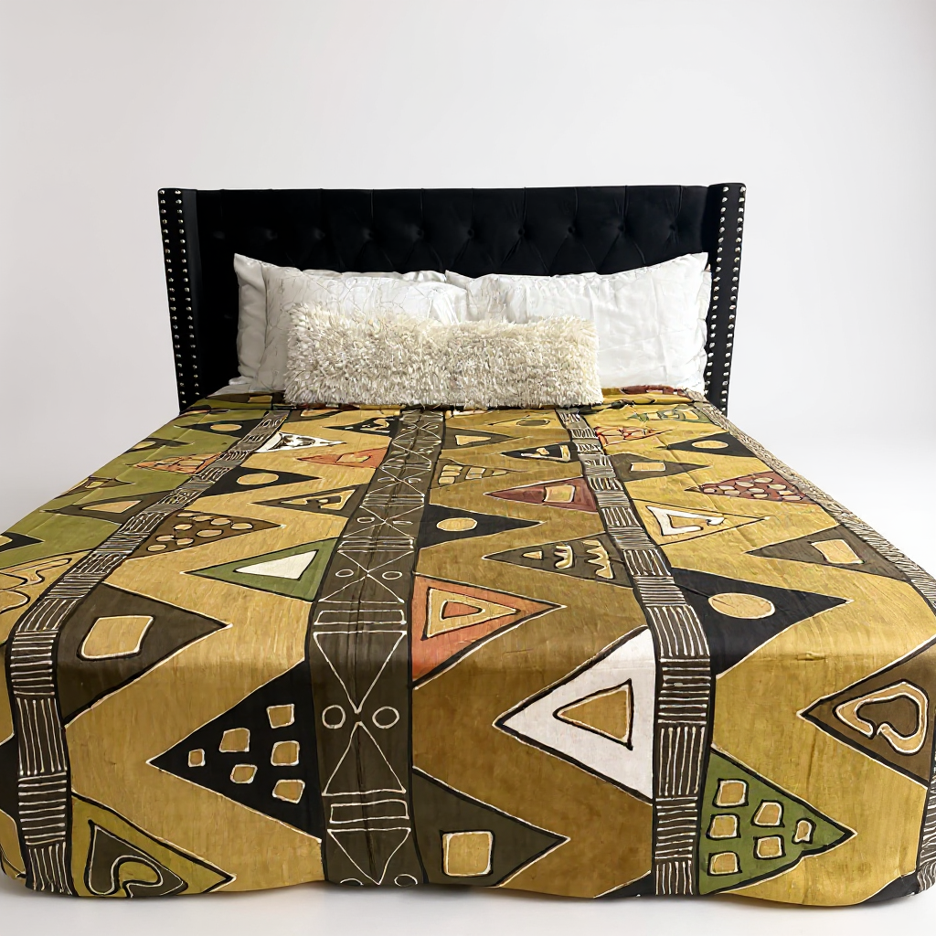 Sahara Gold Mudcloth Blanket – 120” x 93”