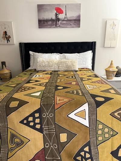 Sahara Gold Mudcloth Blanket – 120” x 93”