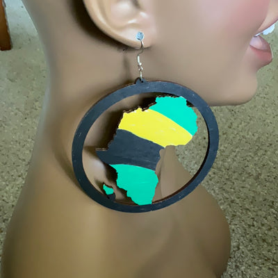 Africa map Large Earings