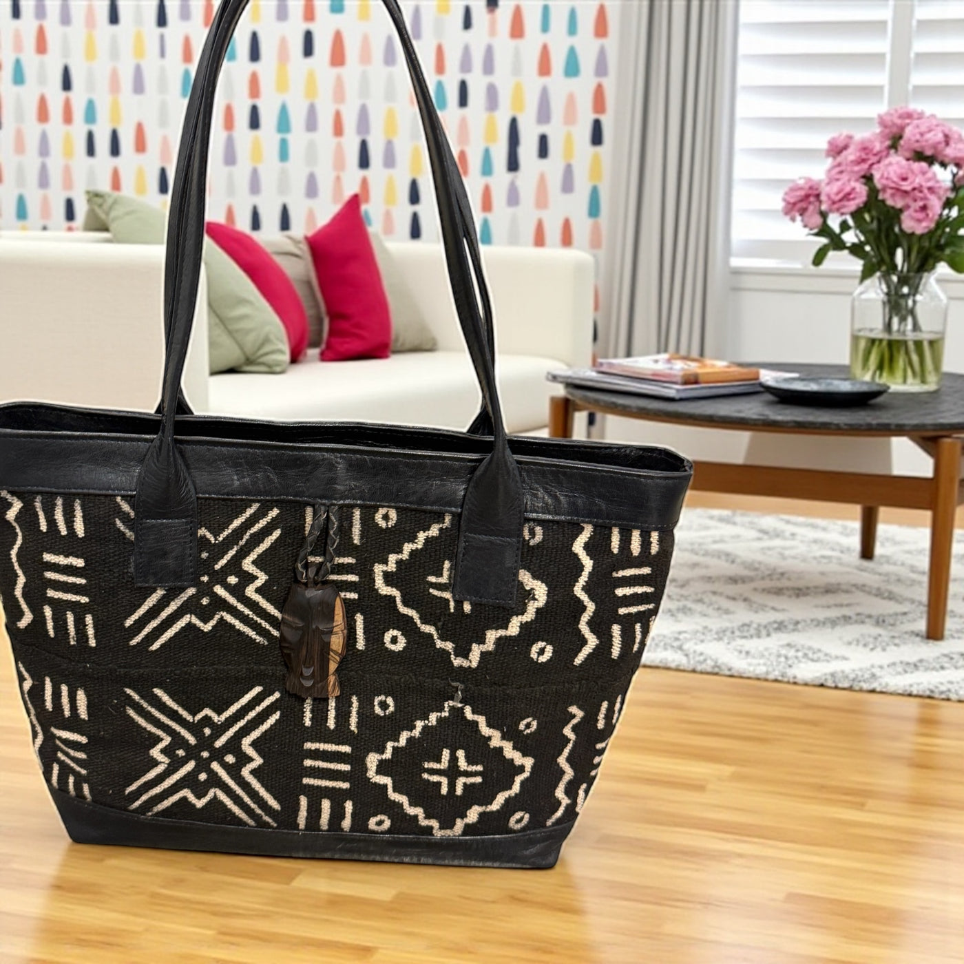 Saramani Mudcloth Elegance Tote – 10x15x5
