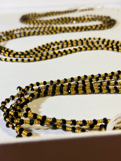Dalia (Gentle) Authentic Black Gold African Waistbead 44 Inches (Wholesale)