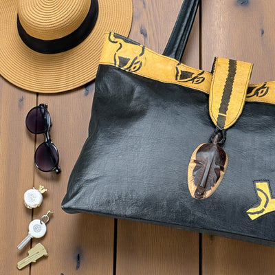 African Elegance: Unique Mali Leather Tote Bag