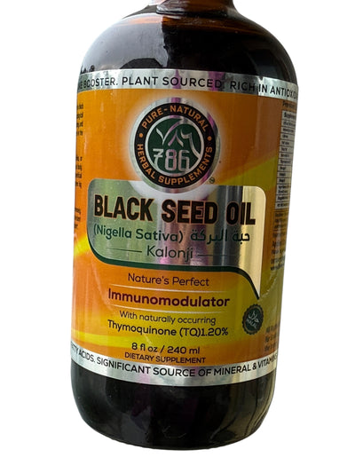 Pure Cold-Pressed Black Seed Oil (Nigella Sativa Kalonji) – Immune Support & Natural Antioxidant, 8 fl oz / 240 ml