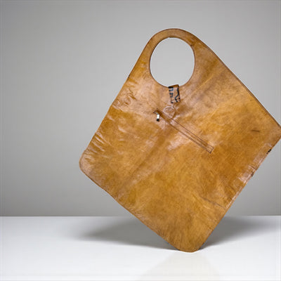 Golden Yellow Oversized Mudcloth-Inspired Leather Tote Bag – Two-Tone Handcrafted Statement Piece (25x22 inch)