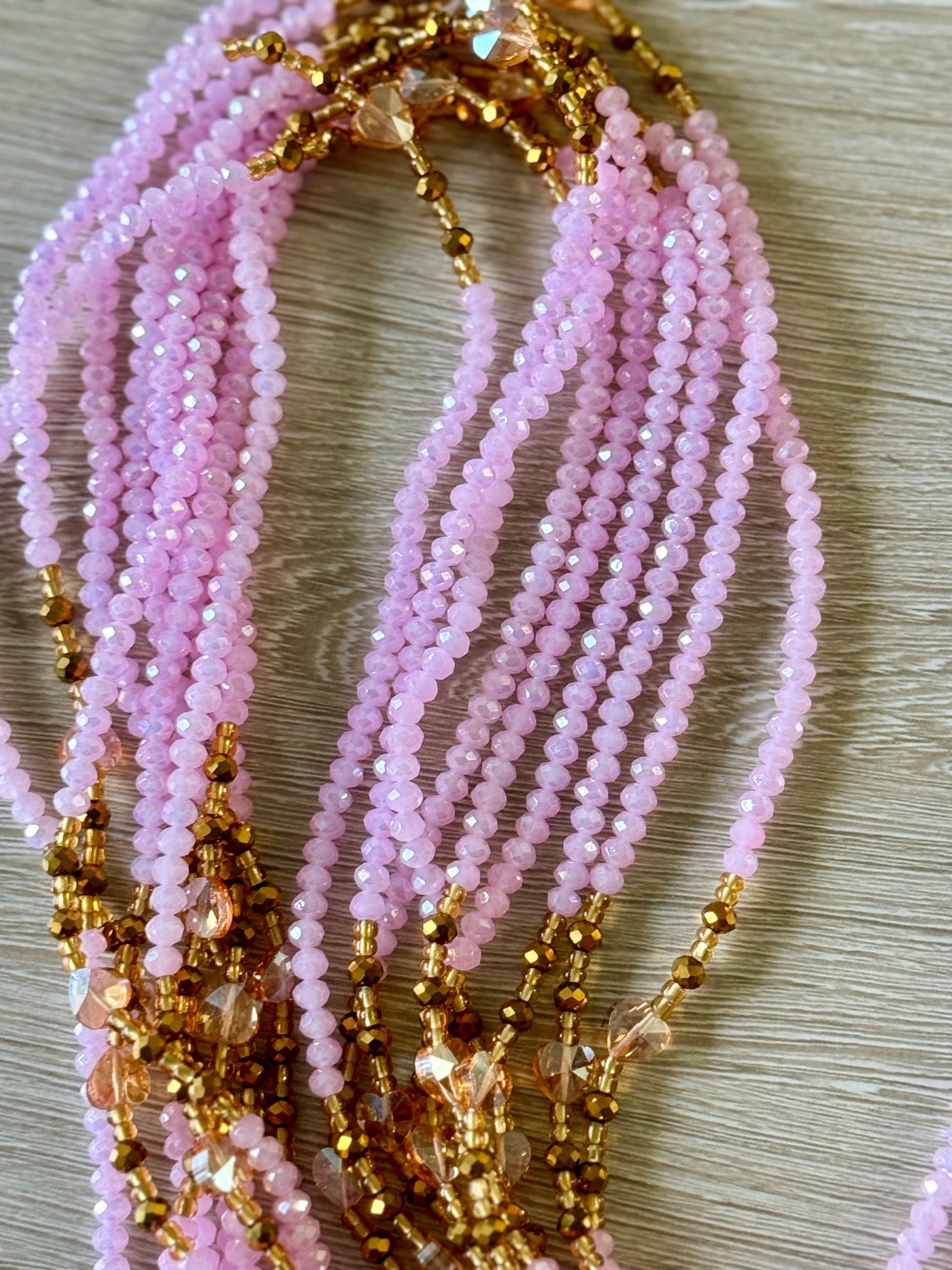 Pink Gold Crystal Waistbead