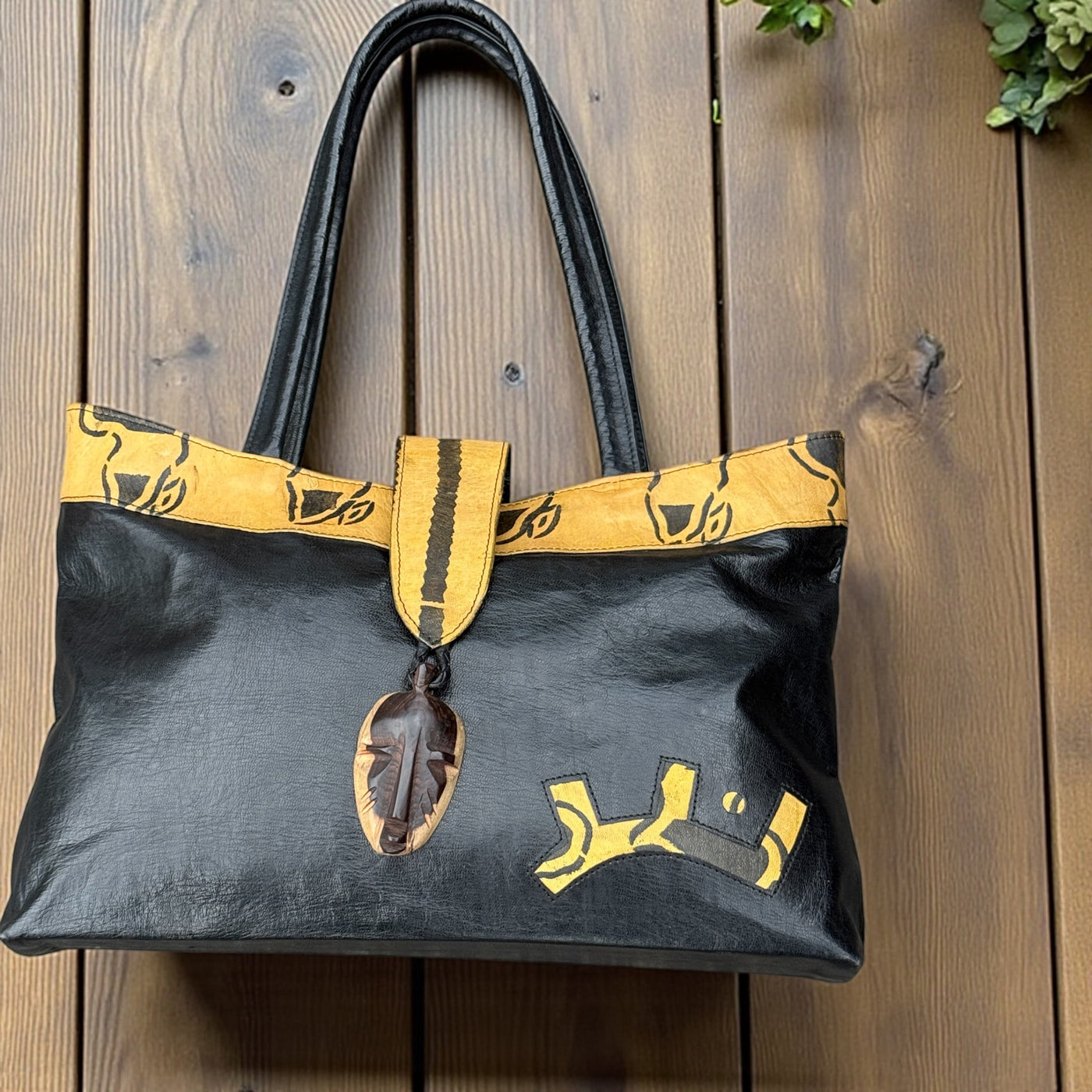 African Elegance: Unique Mali Leather Tote Bag