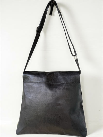 Desert Bloom Leather Crossbody – Handmade Art Bag from Mali