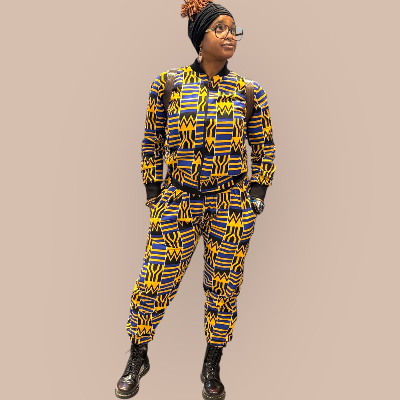 Vibrant African Print Jogging Set – Unisex Style, Bold & Comfortable