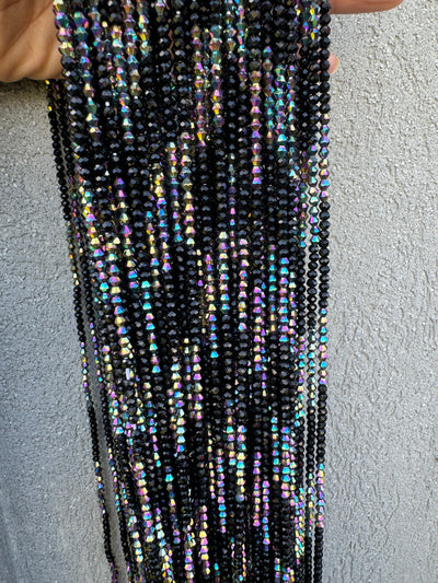 Temi (Mine) Authentic Ghanaian Black Iridescent Waistbeads 45 inches (Wholesale)