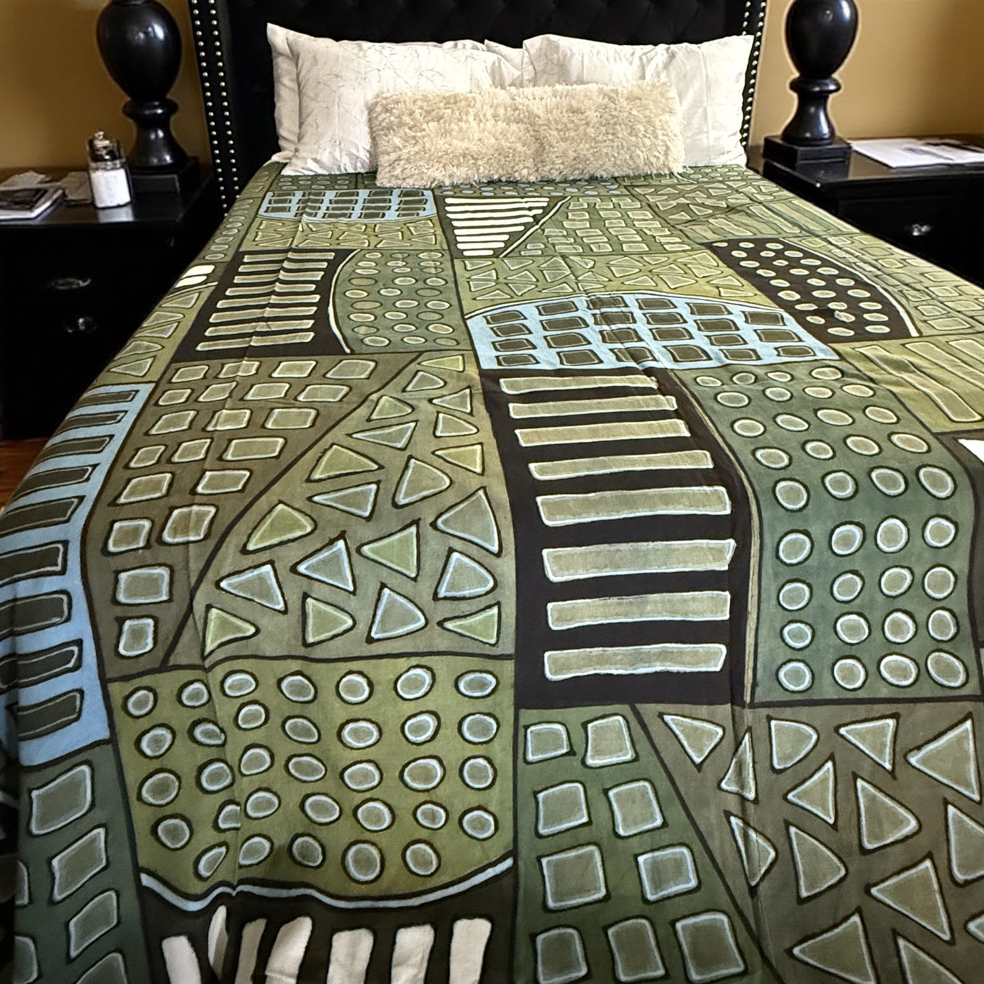 Savanna Green Mudcloth Blanket – 120” x 93”
