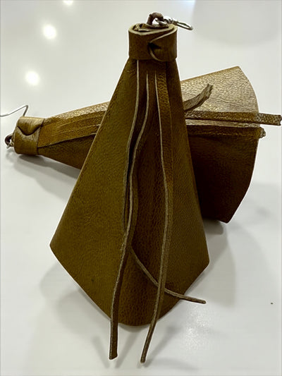 Saramani Bandi Leather Fringe Earrings – Handmade in Burkina Faso (Golden Brown)