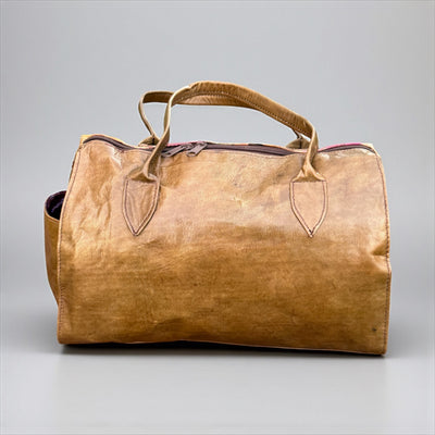 Aurora Burst Tie-Dye Leather Duffle Bag – 9x11x5 inch