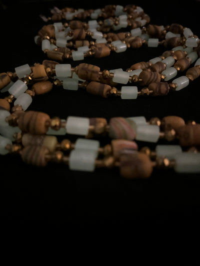 Asha (Life and Hope)Authentic Glow in Dark Krobo Waistbeads 46 Inches.