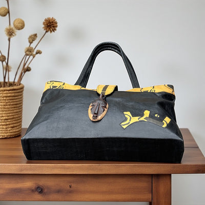 African Elegance: Unique Mali Leather Tote Bag