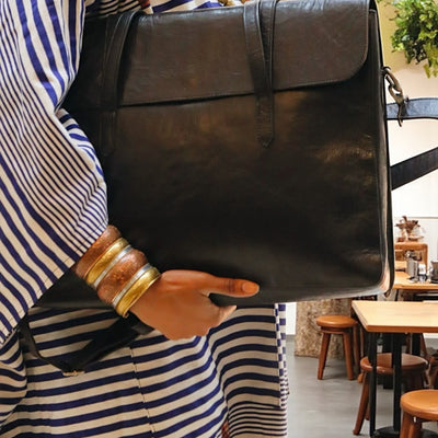 Malian Masterpiece: Hand-Stitched Real Leather Bag for the Discerning