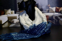 Load image into Gallery viewer, Two Tone Indigo Lightweight Scarf
