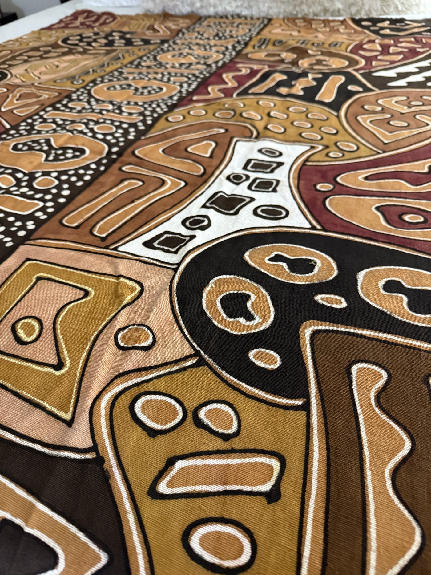 Tribal Earth Path Symbols Throw – 78” x 44” | Authentic Handcrafted African Textile