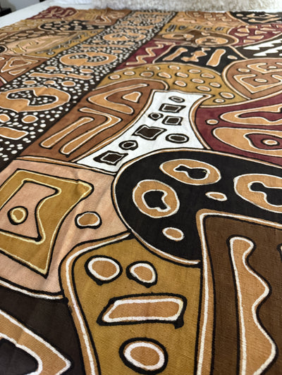 Tribal Earth Path Symbols Throw – 78” x 44” | Authentic Handcrafted African Textile