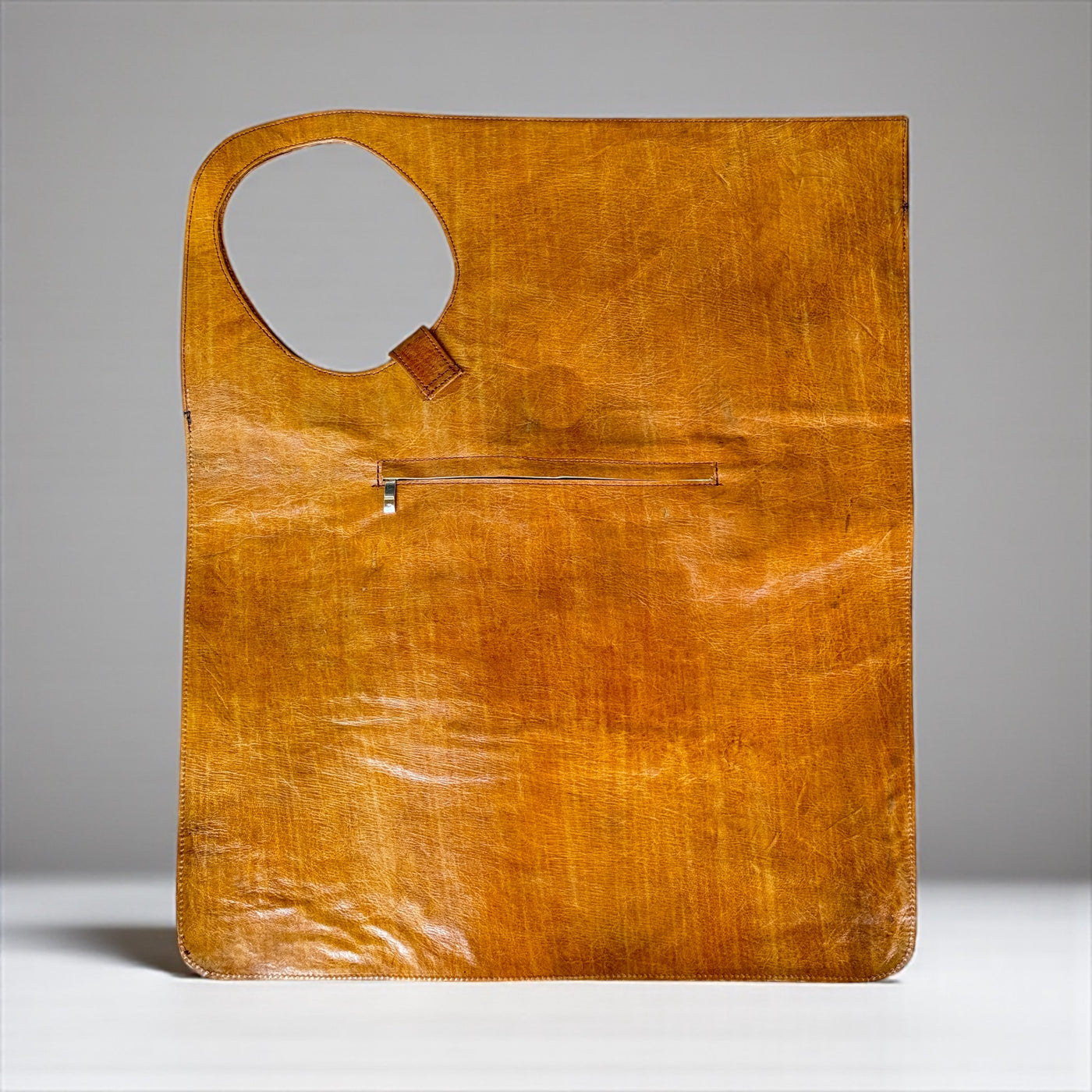 Golden Caramel Oversized Tie-Dye Leather Tote Bag – Handcrafted Statement Piece (25x22 inch)