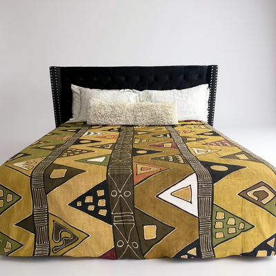 Sahara Gold Mudcloth Blanket – 120” x 93”