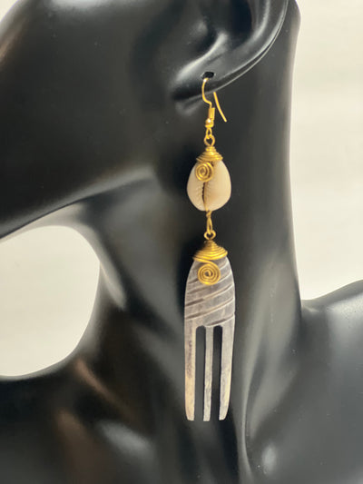 Authentic White Duafe Afrocentric Earrings (Wholesale)