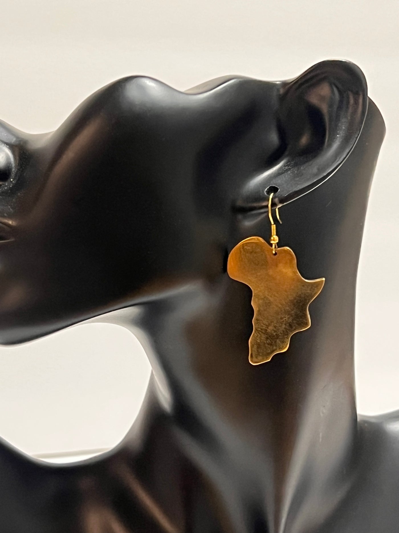 Handmade Africa Shape Brass Earings